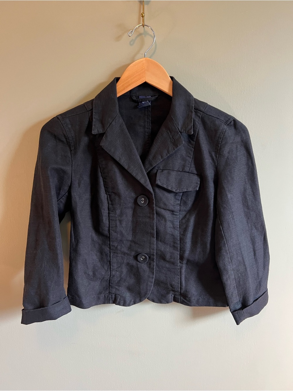 Vintage‎ GAP Black Women's Linen Blazer | Preppy Classic | Effortless Style